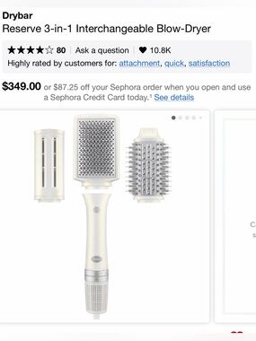 Drybar 3-in-1 Interchangeable Styling Brush in White/Cream